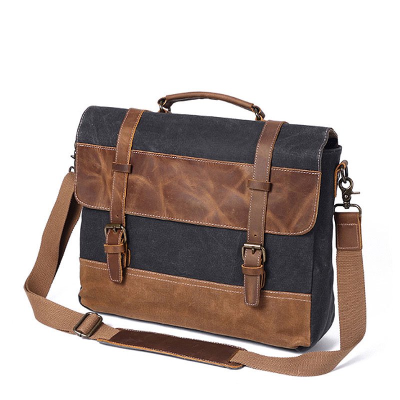 Briefcase — Canvas Double-Buckle Work Satchel — product view